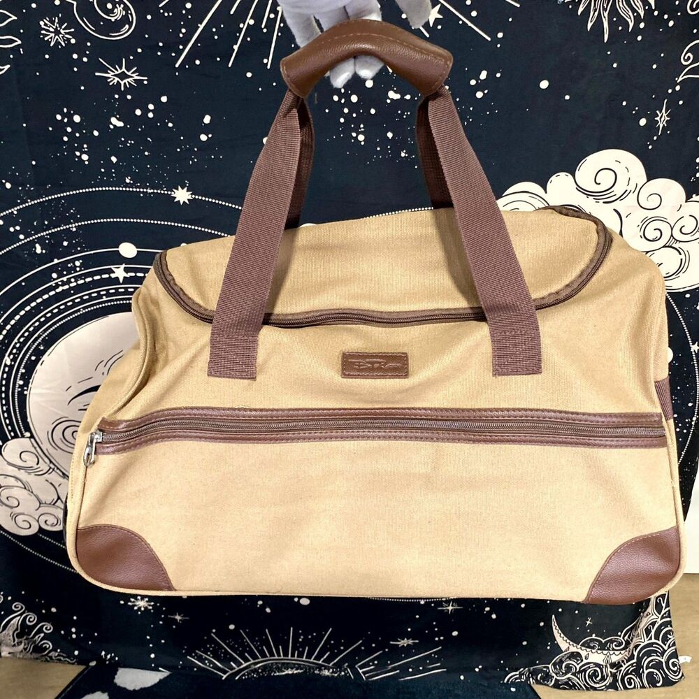 Bella Russo Carry-On Duffle Bag Brown Luggage Travel Double Handle Zip Around